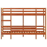 Bunk Bed without Mattress Wax Brown 75x190 cm Small Single Solid Wood Pine 3284226