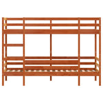 Bunk Bed without Mattress Wax Brown 75x190 cm Small Single Solid Wood Pine 3284226