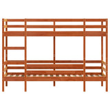 Bunk Bed without Mattress Wax Brown 75x190 cm Small Single Solid Wood Pine 3284226