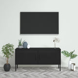 TV Cabinet Black Steel Medium Adjustable Feet TV Cabinet 336232