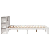 Bookcase Bed without Mattress White 150x200 cm King Size Solid Wood Pine 3322518