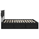 Bed Frame with Headboard Black 200 x 200 cm Solid Pine Wood 3409720