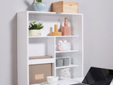 Folding Wall-Mounted Drop-Leaf Table, Convertible Wall Table With Chalkboard and Storage Shelf, T3398P329947