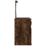 Dressing Table with Mirror Smoked Oak 130x50x132.5 cm 3185340