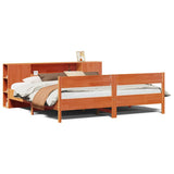 Bookcase Bed without Mattress Wax Brown 200x200cm Solid Wood Pine 3322938