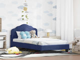 Toddler Bed Frame with Headboard Police Blue 70 x 140 cm Velvet 42010935