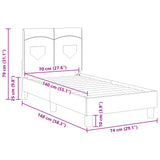 Toddler Bed Frame with Headboard Dark Grey 70 x 140 cm Fabric 42010980