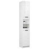 Bathroom Cabinet High Gloss White 32x34x188.5cm Engineered Wood 811328