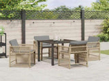 Garden Dining Set 5 pcs Beige Poly Rattan 3380793