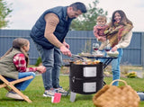 Vertical Steel Charcoal Smoker, Heavy Duty Double Layer Round BBQ Grill for Outdoor Cooking, Black 53758483