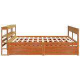 Bed Frame without Mattress Wax Brown 180x200 cm Super King Size Solid Wood Pine 3306374