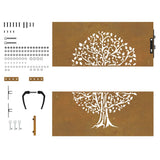Garden Gate 85x100 cm Corten Steel Tree Design 153209
