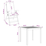 5-Piece Garden Dining Set Natural Solid Acacia Wood 3434601