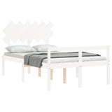 Senior Bed without Mattress White 120x200 cm Solid Wood 3195542