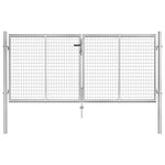 ZNTS Garden Gate Galvanised Steel 306x150 cm Silver 144762