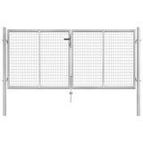 ZNTS Garden Gate Galvanised Steel 306x150 cm Silver 144762