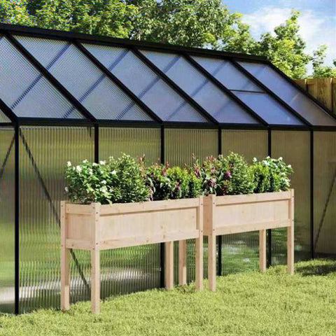 Garden Planters 2 pcs with Legs Solid Wood Pine 837565