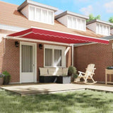 Awning Retractable Manual Red 4.5 x 3.5 m Polyester and metal 3331169