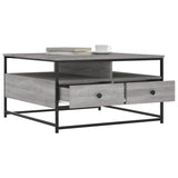 ZNTS Coffee Table Grey Sonoma 80x80x45 cm Engineered Wood 835292