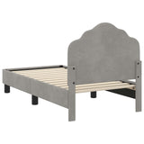 Toddler Bed Frame with Headboard Light Grey 70 x 140 cm Velvet 42010929