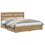 Bed Frame with Drawer Artisan Oak 180 x 200 cm Engineered Wood 3411950