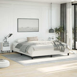 Bed Frame without Mattress White California King Faux Leather 347286