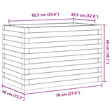 Garden Planter White 70x40x46 cm Solid Wood Pine 3282440
