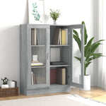 ZNTS Vitrine Cabinet Grey Sonoma 82.5x30.5x115 cm Engineered Wood 815619