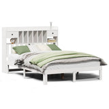 Bookcase Bed without Mattress White 150x200cm Solid Wood Pine 3322604
