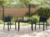 Garden Dining Set 3 pcs Black Powder-Coated Steel 3379149