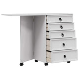 Rolling Cabinet with Drawers & Folding Top CORONA White 42040540