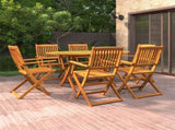Dining Set Brown Solid Acacia wood Foldable Garden Dining Set 3086997