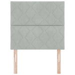 ZNTS LED Headboard with Diamond Blocks Design, Light Grey, 90 cm Velvet 3338495