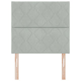 ZNTS LED Headboard with Diamond Blocks Design, Light Grey, 90 cm Velvet 3338495