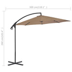 ZNTS Cantilever Garden Parasol with Steel Pole 300 cm Taupe 44876