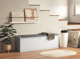 10-Shoe Storage Bench, with Padded Top Seat - White/Grey T3398P344765