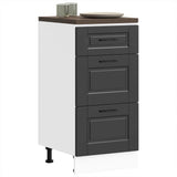 Kitchen Base Cabinet "Porto" Black Engineered Wood 854221