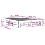 Bed Frame without Mattress Concrete Grey 140x190cm Engineered Wood 3295502