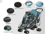 Pet Stroller for Small and Miniature Dogs, with Rain Cover - Dark Green T3398P349604