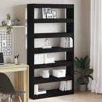 Book Cabinet Black Engineered Wood 3333932