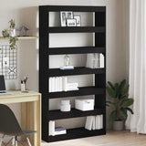 Book Cabinet Black Engineered Wood 3333932