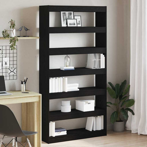 Book Cabinet Black Engineered Wood 3333932