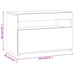 Bedside Cabinets 2 pcs with LED Lights Smoked Oak 60x35x40 cm 3152827
