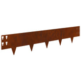 Lawn Edging 20 pcs 100 x 20 cm Steel Rusty 8008599