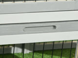 Wooden Rabbit Hutch with Outdoor Run Grey T3398P555843