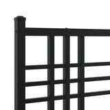 Metal Bed Frame without Mattress with Footboard Black 120x200cm 376340