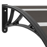 Door Canopy Black Polycarbonate 200x100cm Durable Door Canopy 45635