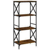 Bookcase 4-Tier Smoked Oak 59x35x132 cm Engineered Wood 837619