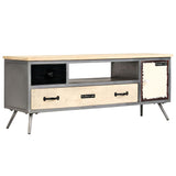 TV Cabinet Solid Mango Wood and Steel 120x30x45 cm 246282