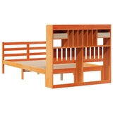 Bookcase Bed without Mattress Wax Brown 135x190 cm Doouble Solid Wood Pine 3321951